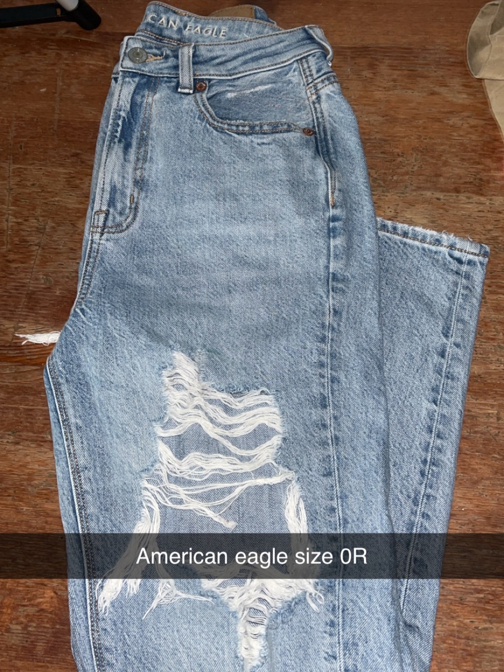 American Eagle Outfitters Light Blue Distressed Flare Jeans